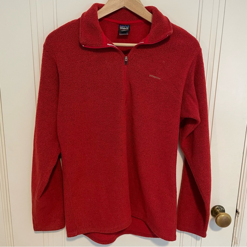 Vintage Patagonia Capilene Quarter Zip Sweater Small Red